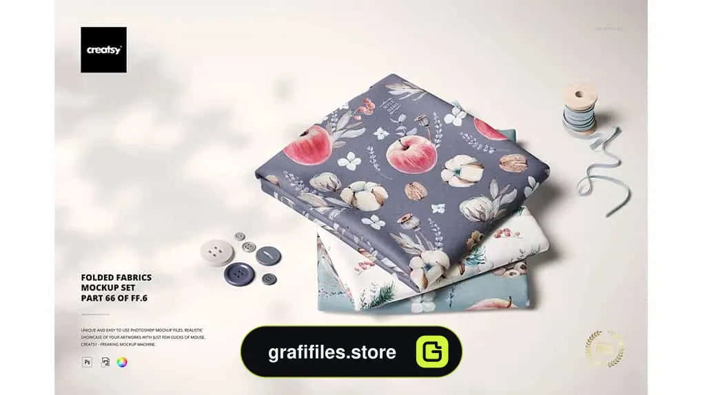 موکاپ پارچه تا شده Folded Fabrics Mockup 66/FF V.6