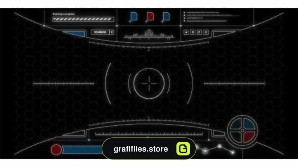 فوتیج صفحه نمایش Futuristic HUD 2