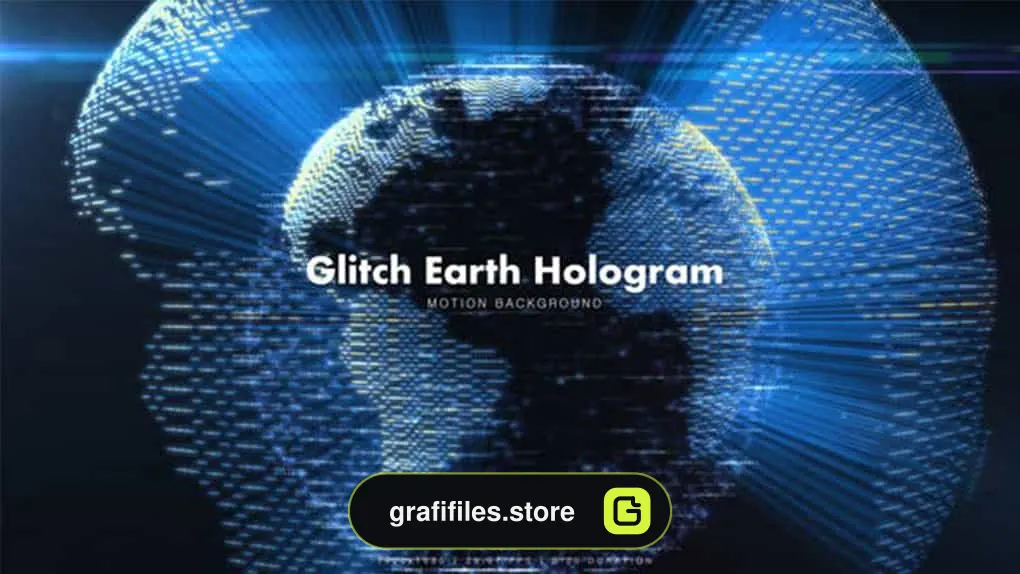 فوتیج هولوگرام کره زمین Glitch Earth Hologram 7