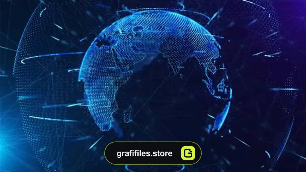 بک گراند موشن گرافیک کره زمین Globe Communication Looped Background