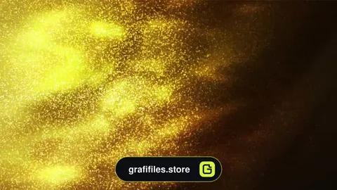 بک گراند موشن گرافیک Gold Particles Flowing Abstract Background