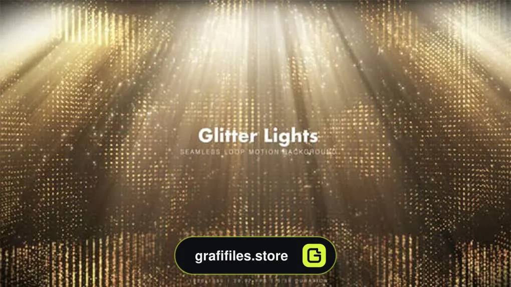 بک گراند موشن گرافیک Golden Glitter Lights