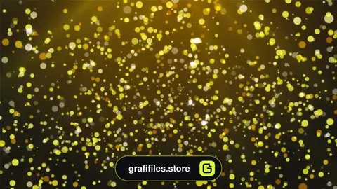 بک گراند موشن گرافیک Golden Particles Falling Awarding Background
