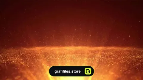 بک گراند موشن گرافیک پارتیکل طلایی Golden Particles Rays
