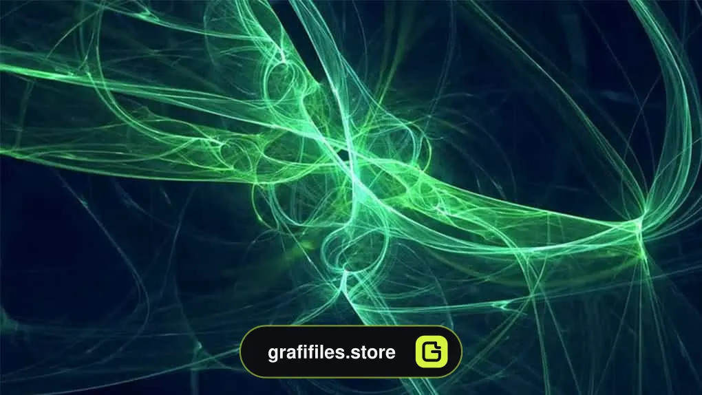 بک گراند موشن گرافیک Green Fractal Swirl