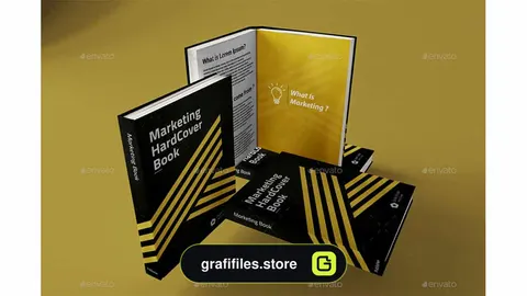 موکاپ جلد کتاب Hard Cover Book MockUp