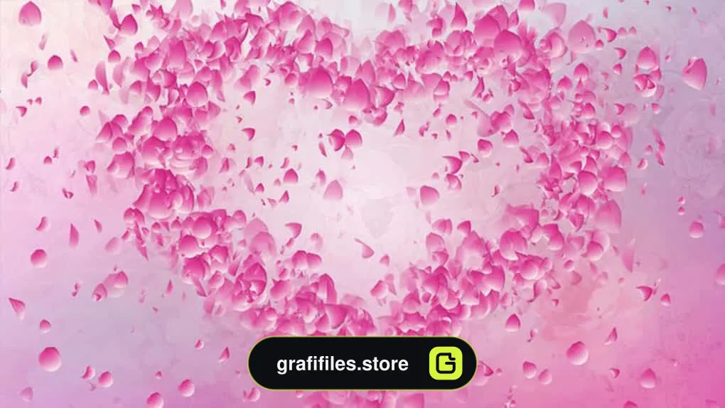 فوتیج قلب Heart Love Flying Petals