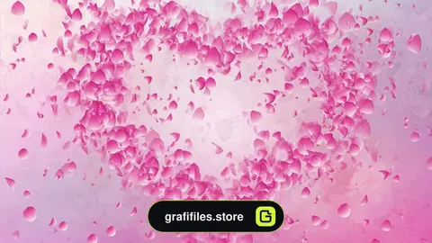فوتیج قلب Heart Love Flying Petals