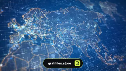 فوتیج نقشه جهان Hi-Tech World Map Updating Data