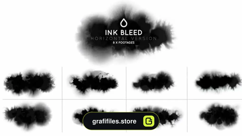 فوتیج پخش شدن جوهر Ink Horizontal Bleed Pack 
