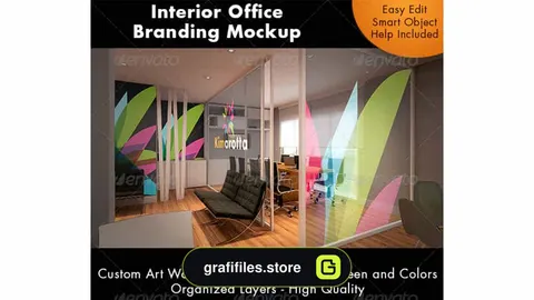 موکاپ دفتر کار Interior Office Branding Mockup