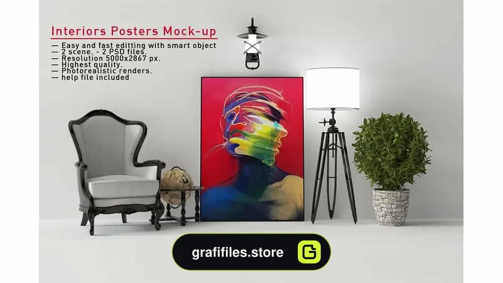 موکاپ تابلو نقاشی Interiors Posters Mock-up