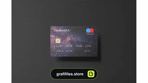 موکاپ کارت اعتباری Landscape Credit Card Mockup
