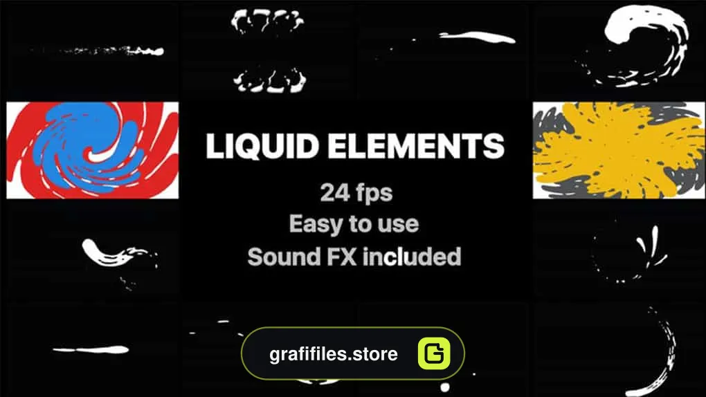 ترانزیشن و المان موشن گرافیک سیال Liquid Elements And Transitions Pack