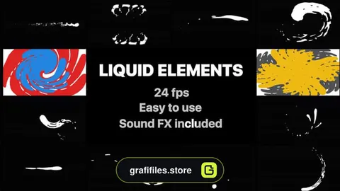 ترانزیشن و المان موشن گرافیک سیال Liquid Elements And Transitions Pack