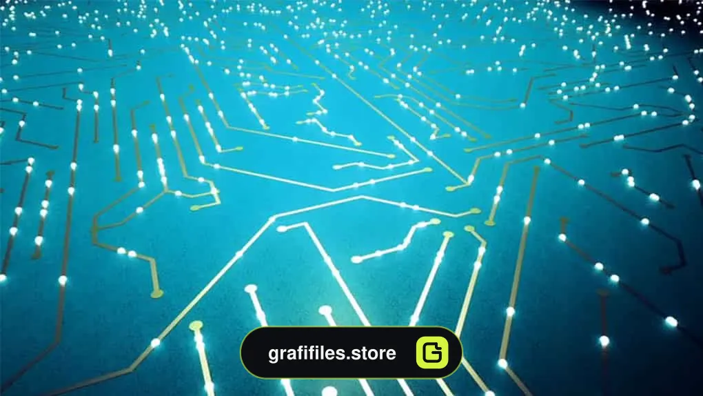فوتیج Lit Electronic Chip