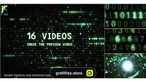 فوتیج ماتریکس Matrix Binary and Number Code