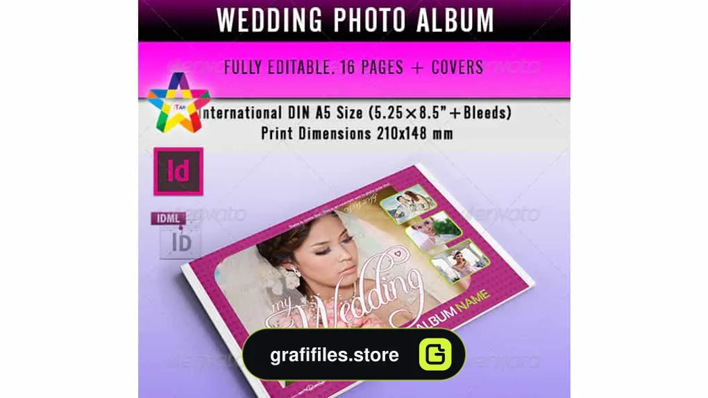 قالب ایندیزاین آلبوم عکس عروسی My Wedding Photo Album