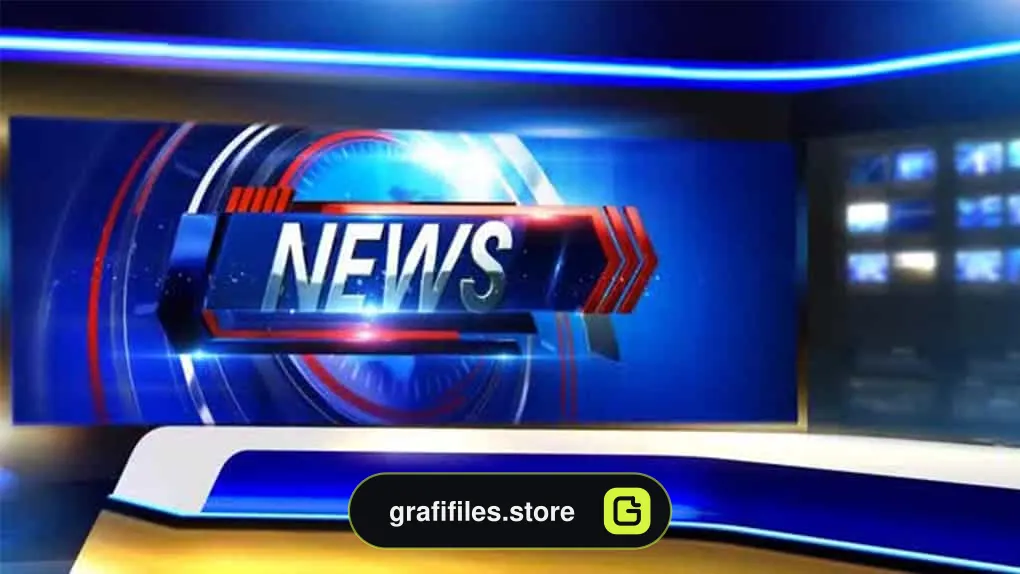 فوتیج استودیو مجازی خبر News Virtual Set – Close Shot