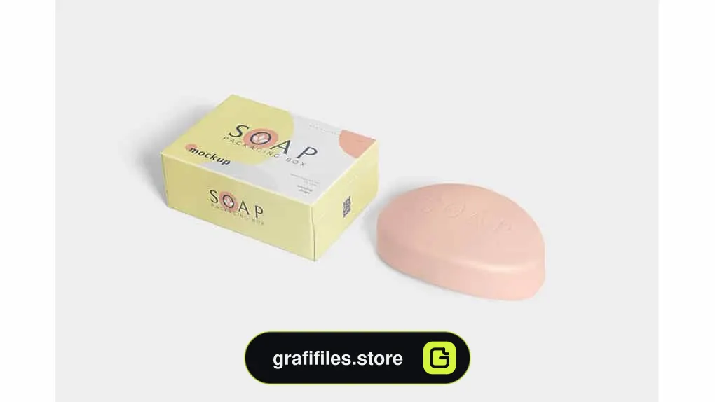 موکاپ جعبه صابون Packaging Box & Soap Mockup