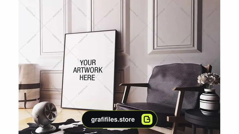 موکاپ قاب عکس Poster Frame Mockup Interior