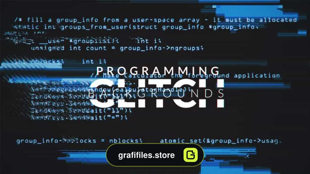 بک گراند موشن گرافیک Programming Glitch Backgrounds Pack
