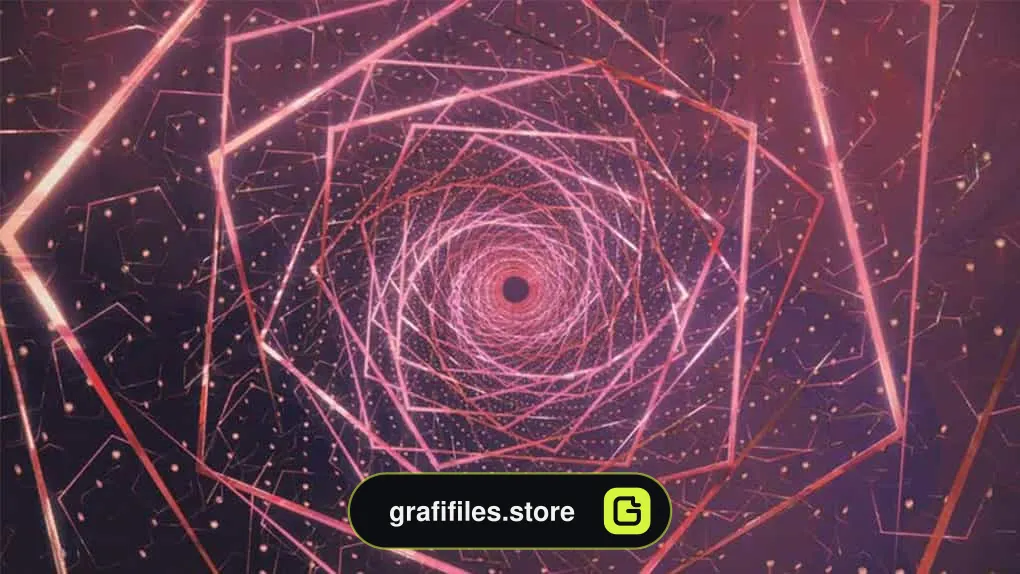 بک گراند موشن گرافیک Purple Geometric Lotus Tunnel