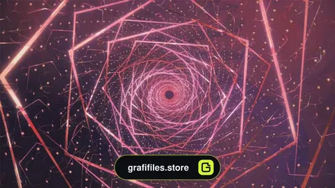 بک گراند موشن گرافیک Purple Geometric Lotus Tunnel