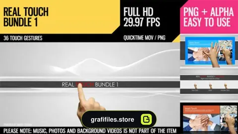 فوتیج حرکت دست روی تاچ اسکرین Real Touch Bundle 1