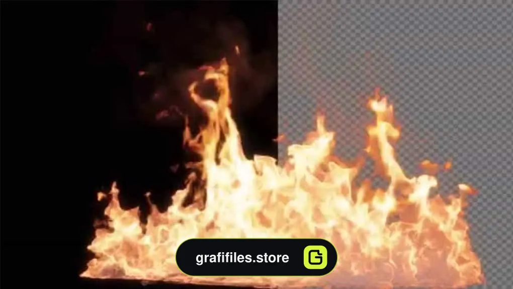فوتیج شعله آتش Realistic Fire In Alpha Channel