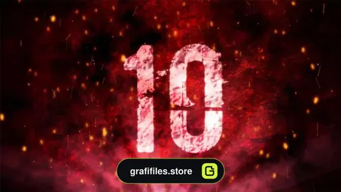 فوتیج شمارش معکوس Red Grunge Countdown