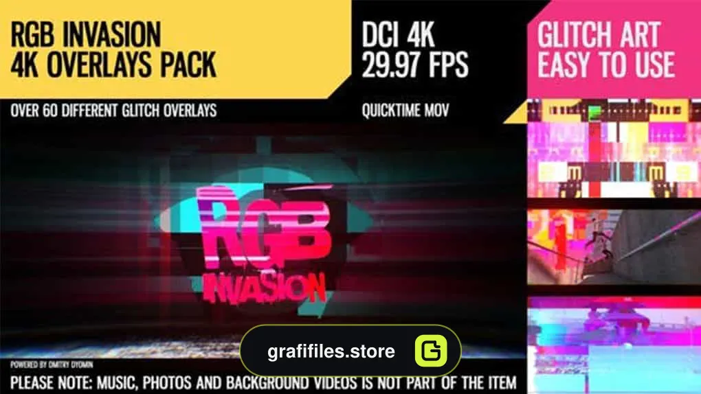 فوتیج رقص نور RGB Invasion 4K Overlays Pack