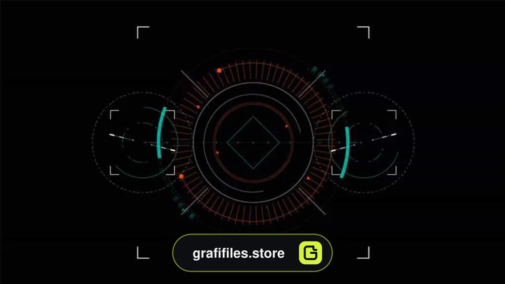 فوتیج صفحه نمایش Round HUD Lock-In Target Element