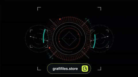 فوتیج صفحه نمایش Round HUD Lock-In Target Element