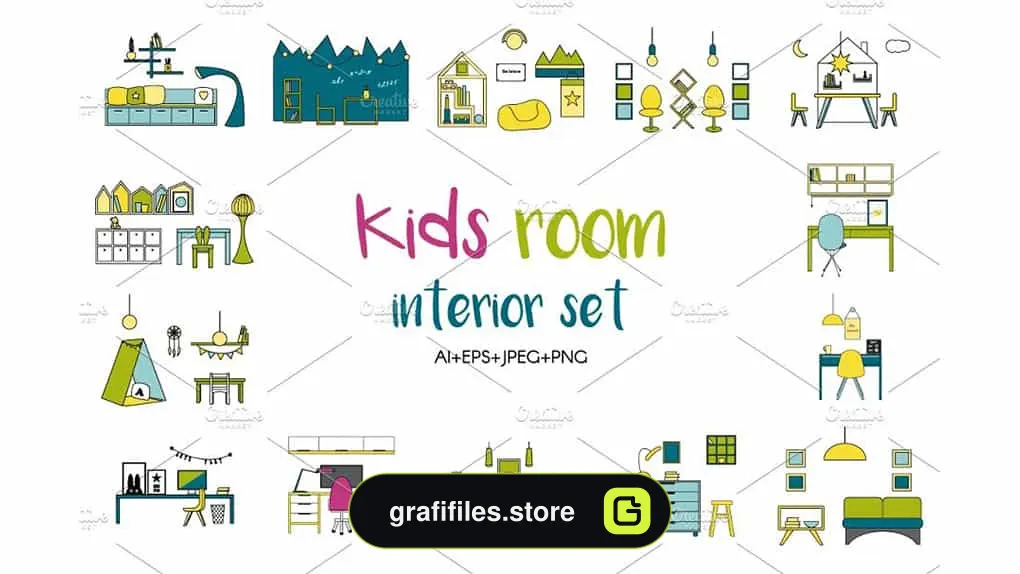 جعبه ابزار ساخت وکتور اتاق کودک
