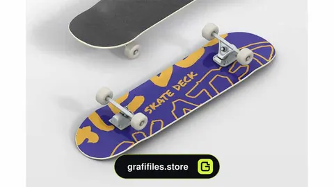 موکاپ اسکیت برد Skateboard Mockup