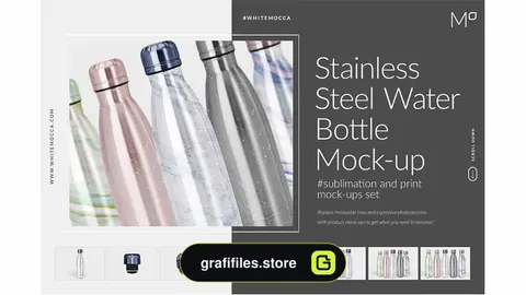 موکاپ بطری آب فلزی Stainless Steel Water Bottle Mock-up