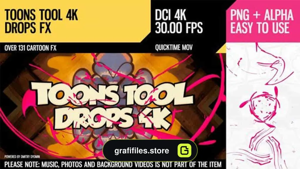 فوتیج افکت کارتونی Toons Tool 4K Drops FX