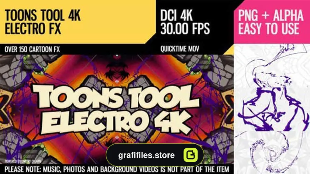 فوتیج افکت کارتونی Toons Tool 4K Electro FX