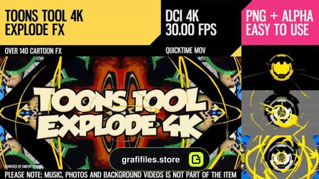 فوتیج افکت کارتونی Toons Tool 4K Explode FX