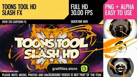 فوتیج افکت کارتونی Toons Tool 4K Slash FX