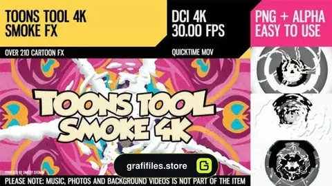 فوتیج افکت کارتونی Toons Tool 4K Smoke FX