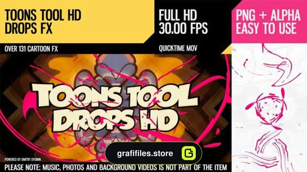 فوتیج افکت کارتونی Toons Tool HD Drops FX