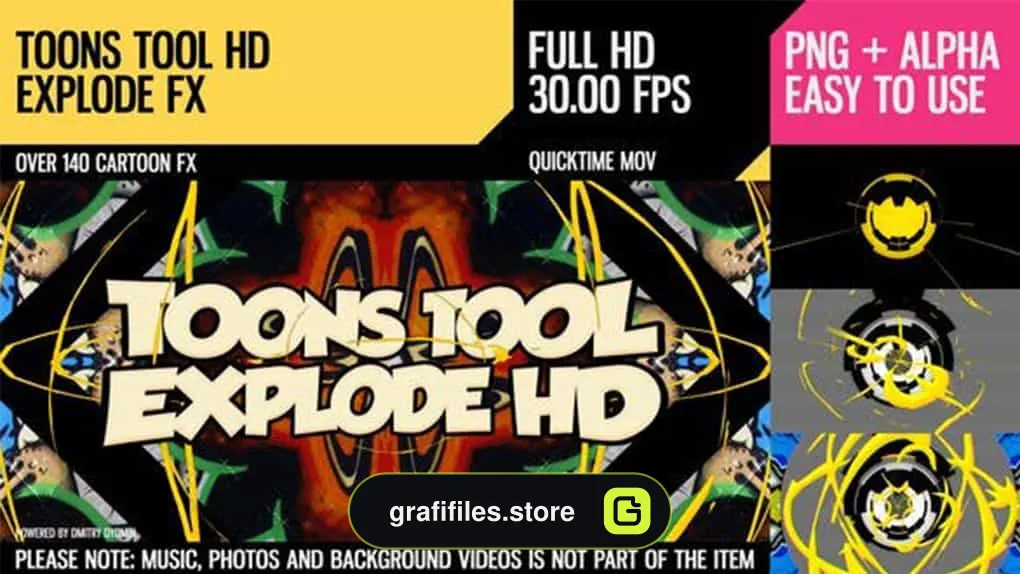 فوتیج افکت کارتونی Toons Tool HD Explode FX