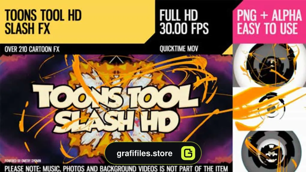 فوتیج افکت کارتونی Toons Tool HD Slash FX