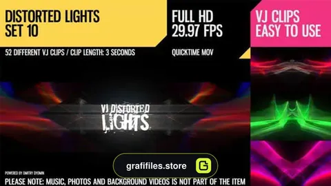 فوتیج رقص نور VJ Distorted Lights – Set 10