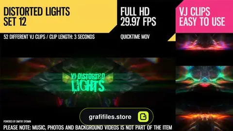 فوتیج رقص نور VJ Distorted Lights Set 12