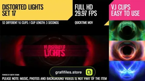 فوتیج رقص نور VJ Distorted Lights Set 17