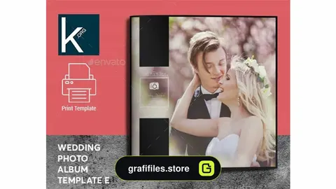 قالب ایندیزاین آلبوم عکس عروسی Wedding Photo Album Template E
