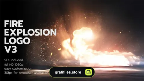 پروژه افترافکت نمایش لوگو با انفجار آتش Fire Explosion Logo V3